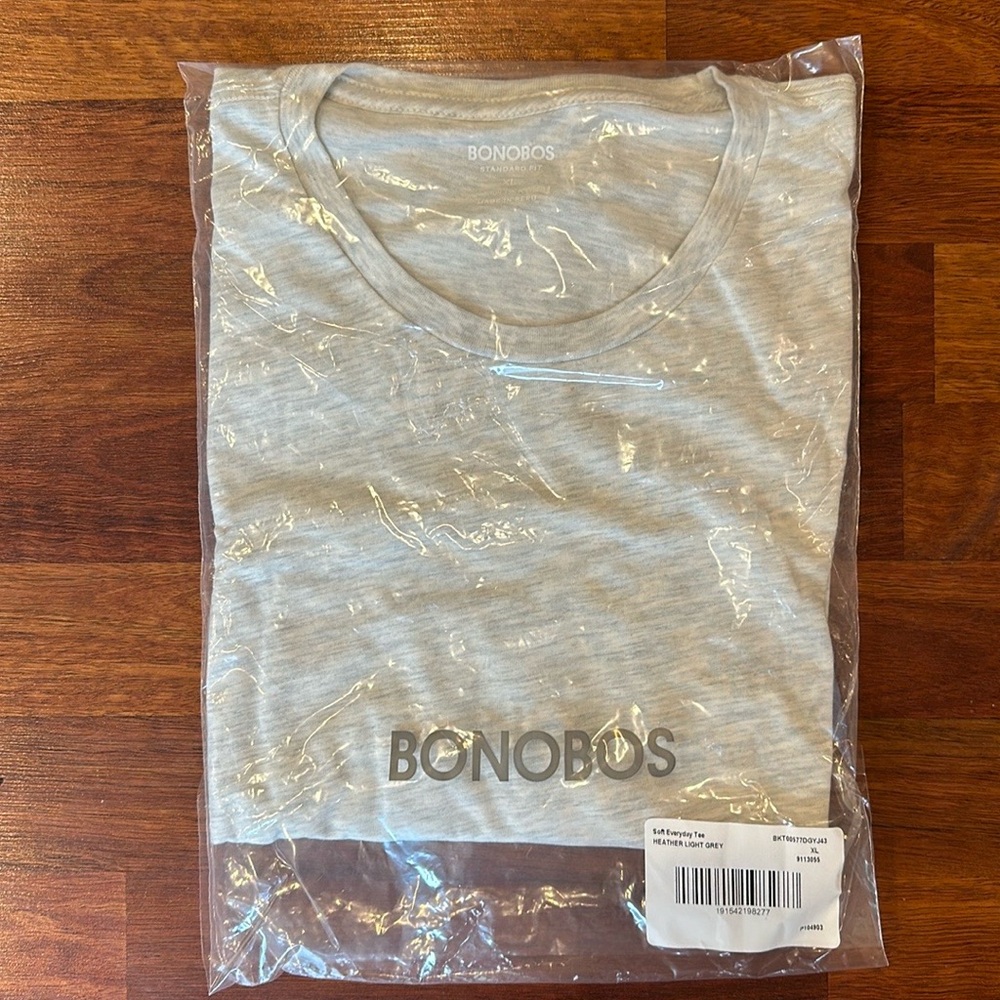 Bonobos size XL soft everyday tee, heather grey, NWT